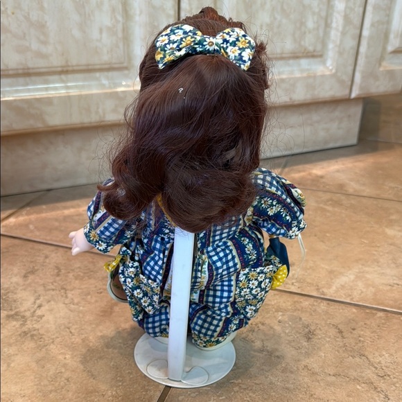 Precious Moments Blue and Yellow Doll with Gingham Outfit - Picture 3 of 4